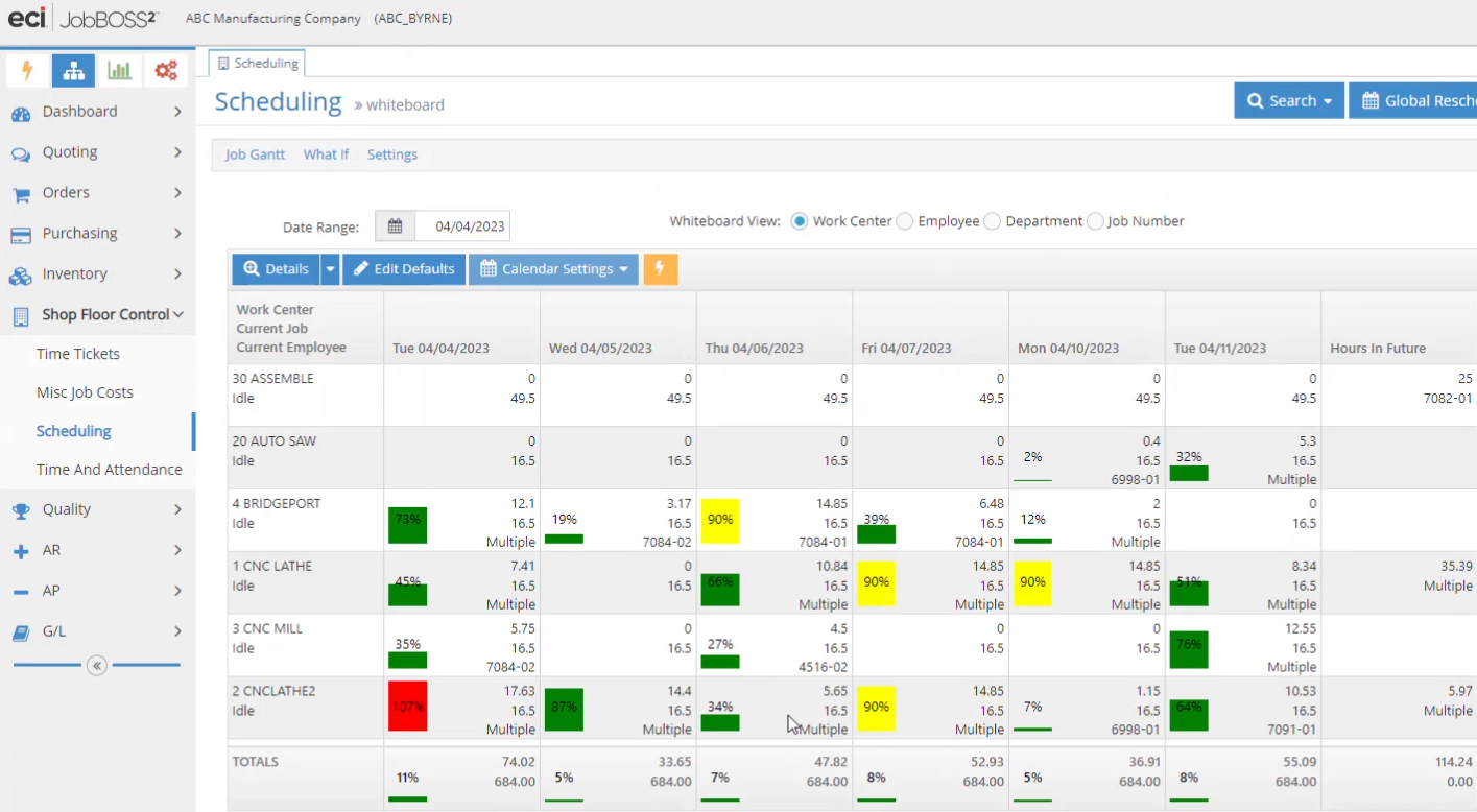 screenshot of JobBOSS?