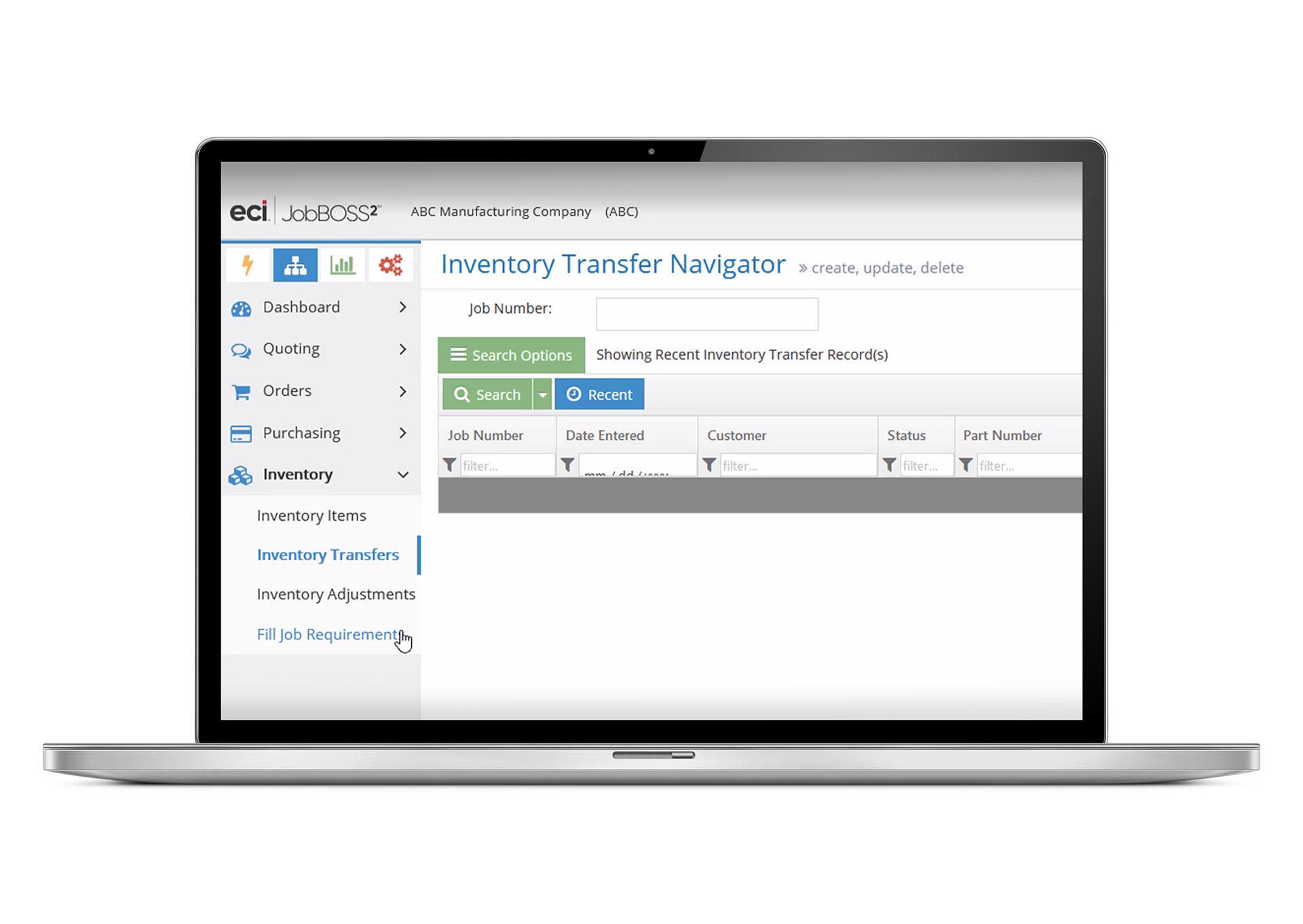 screenshot of JobBOSS?