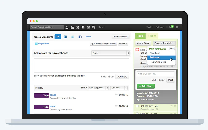 screenshot of karmaCRM