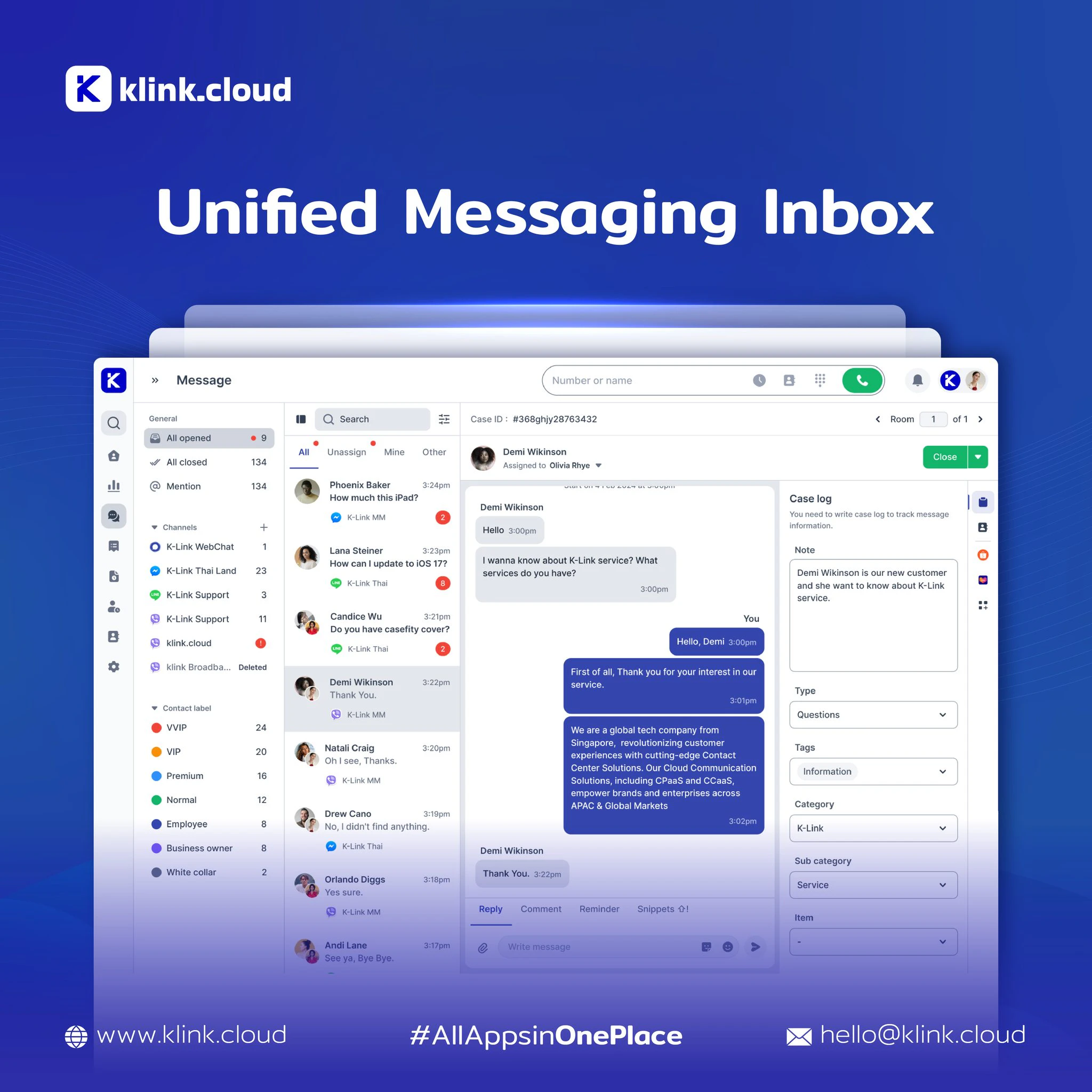 screenshot of klink.cloud