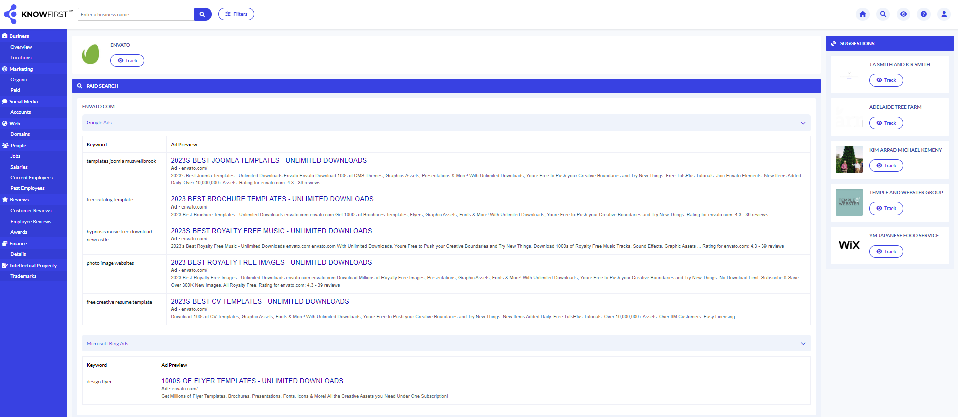 screenshot of knowfirst.ai