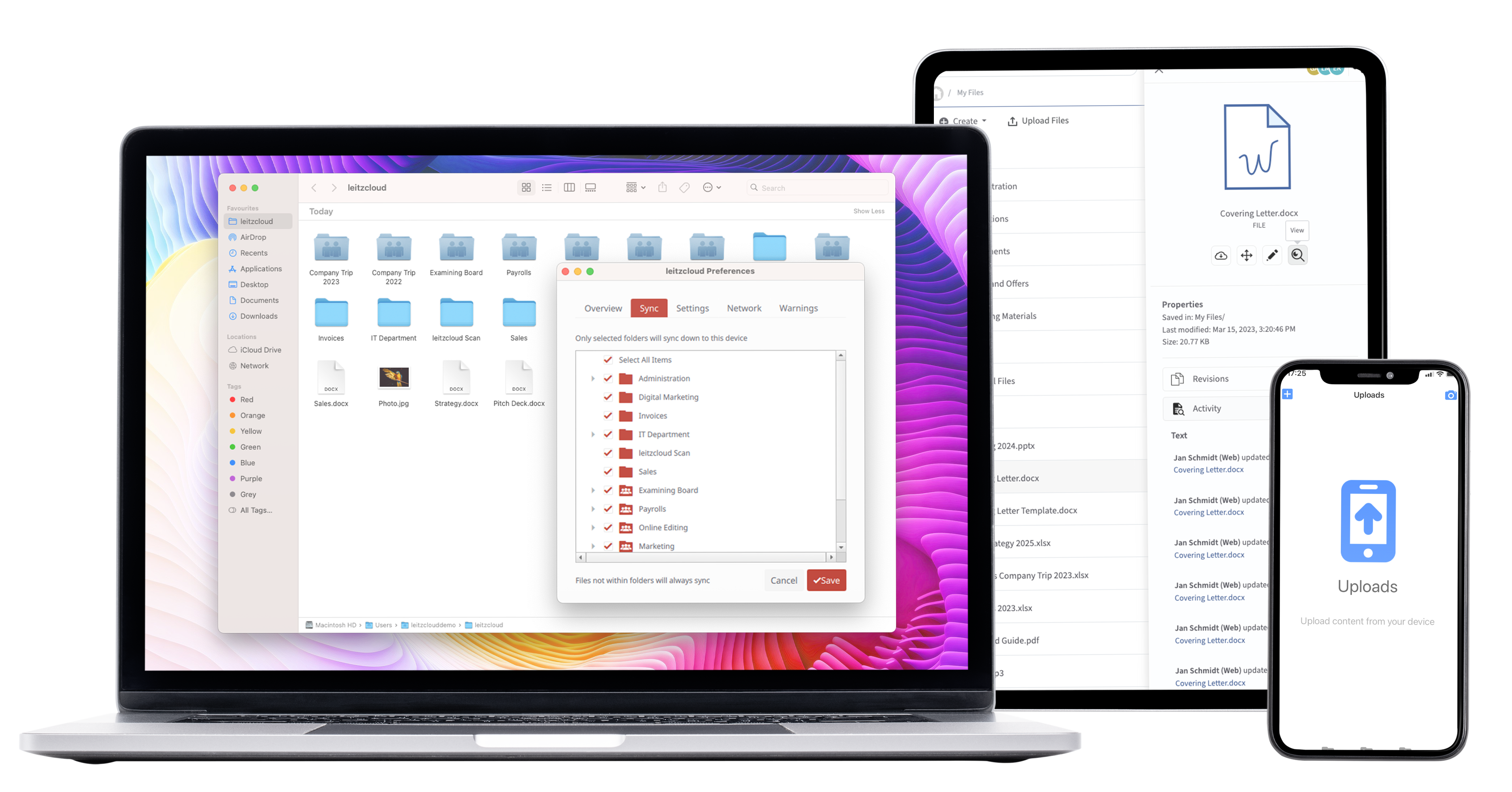 screenshot of leitzcloud
