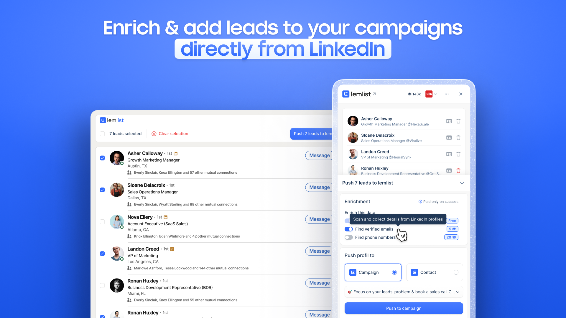 screenshot of lemlist