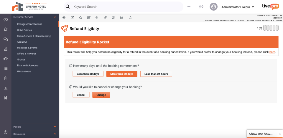 screenshot of livepro