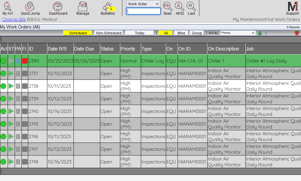 screenshot of m1Facility