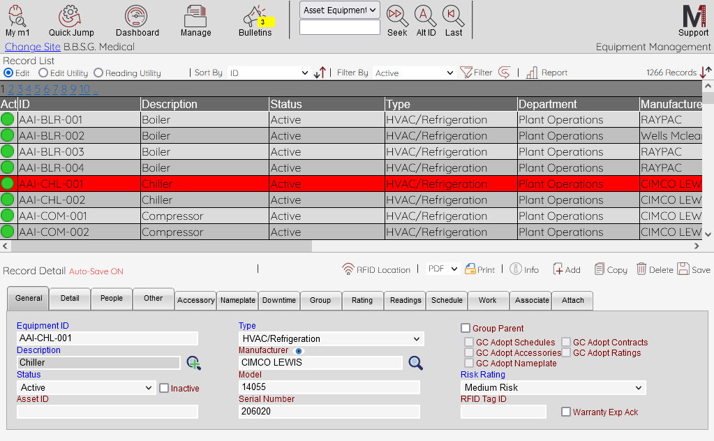 screenshot of m1Facility