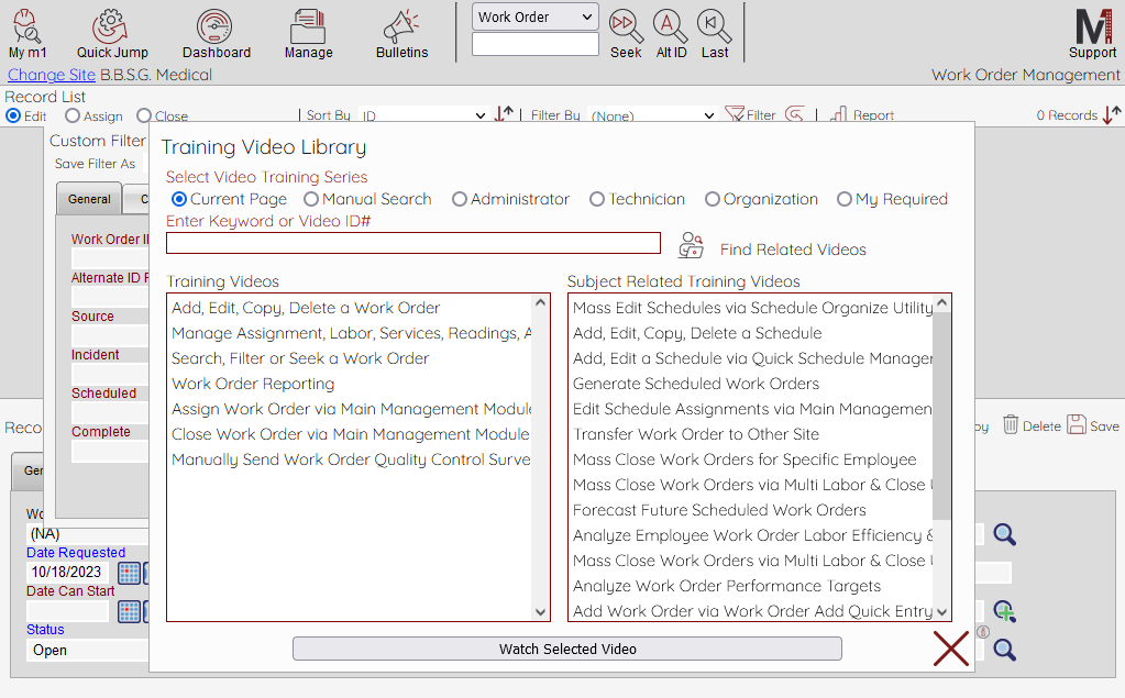 screenshot of m1Facility