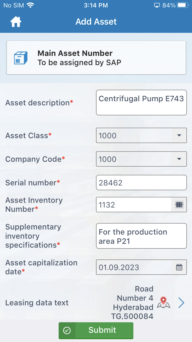 screenshot of mAssetTag
