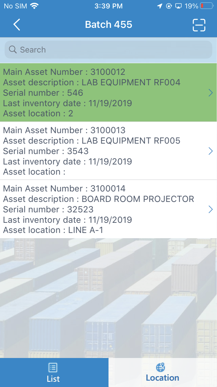 screenshot of mAssetTag