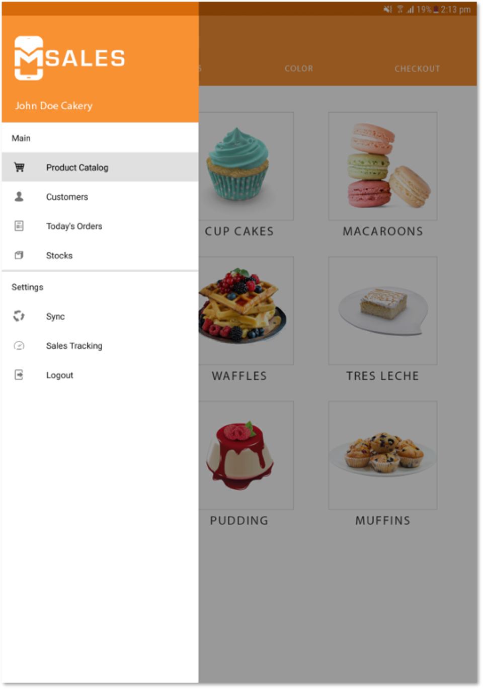 screenshot of mSalesApp