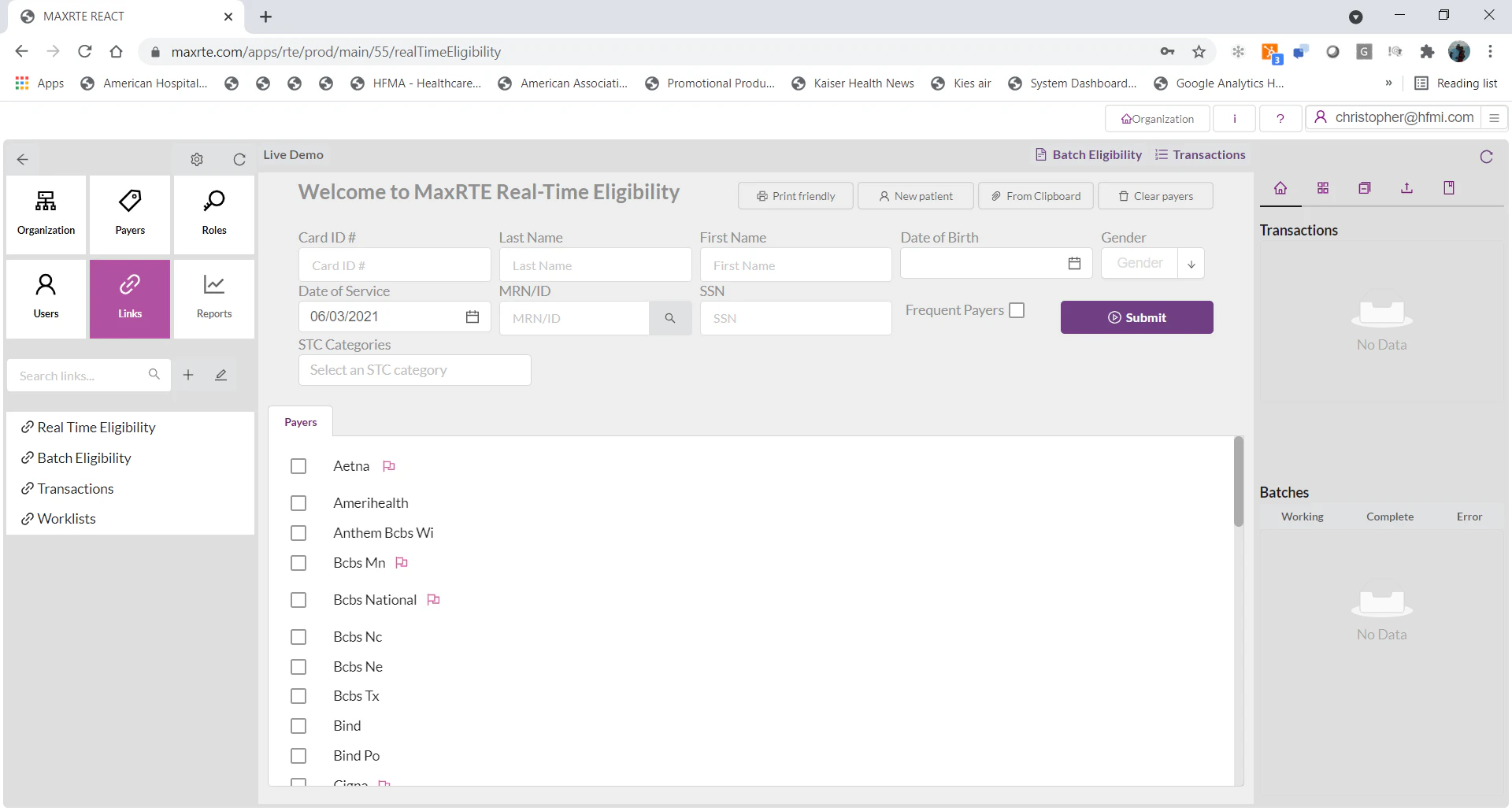 screenshot of maxRTE