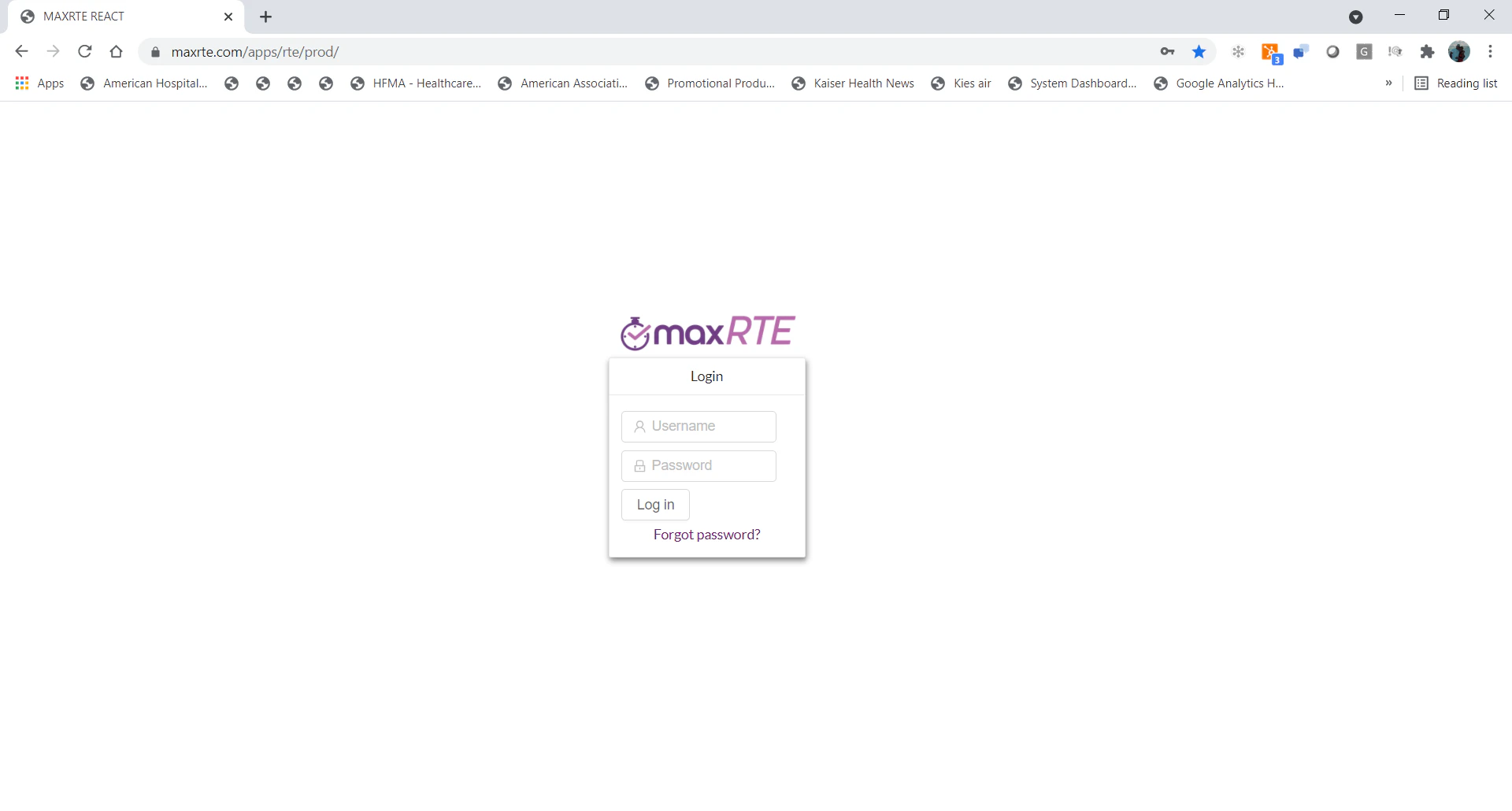 screenshot of maxRTE