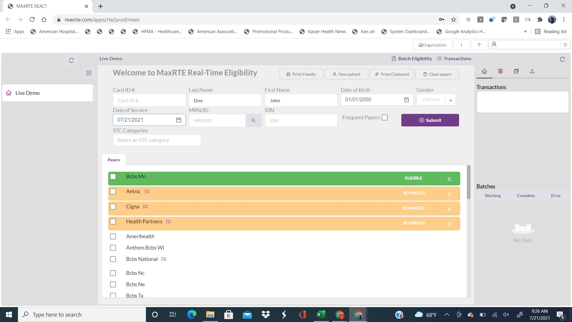 screenshot of maxRTE