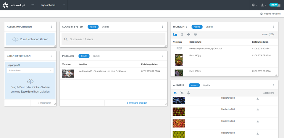 screenshot of mediacockpit