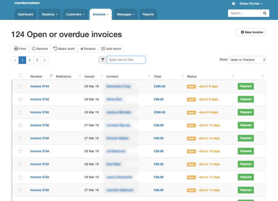 screenshot of membermeister