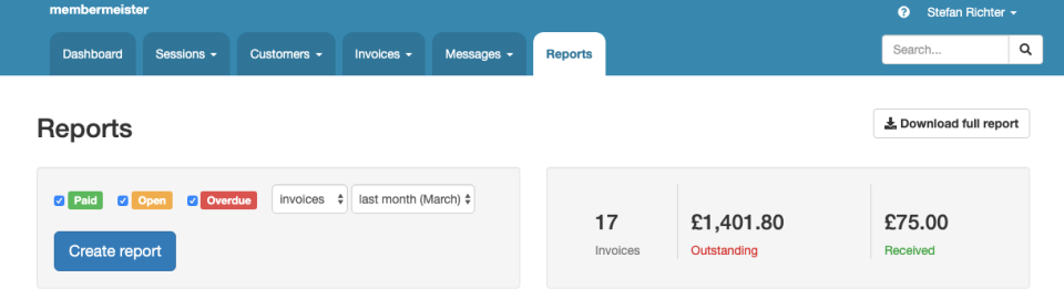 screenshot of membermeister