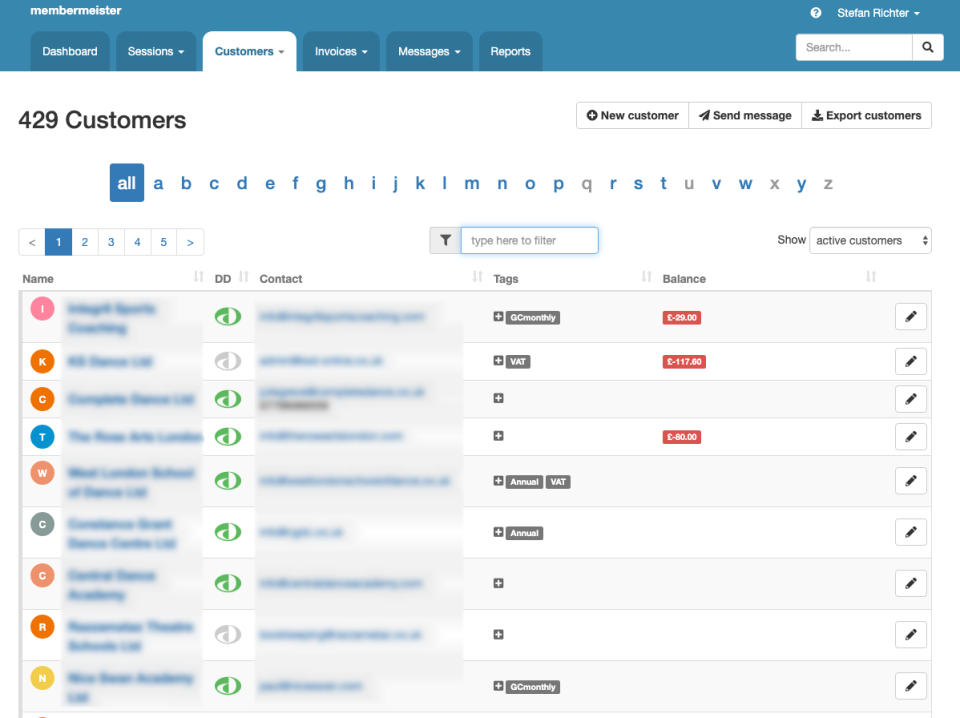 screenshot of membermeister