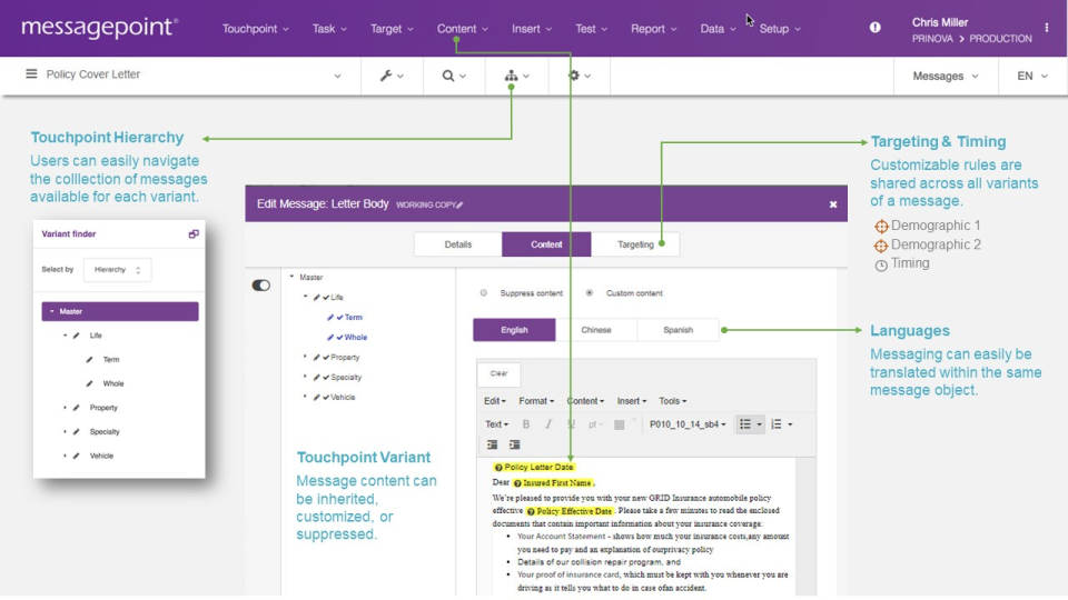 screenshot of messagepoint