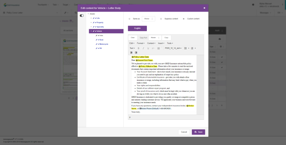 screenshot of messagepoint