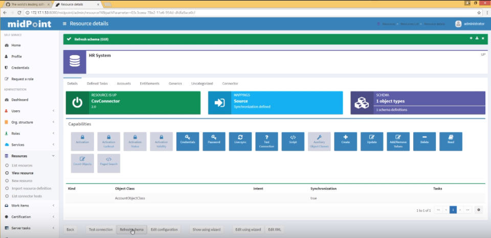 screenshot of midPoint
