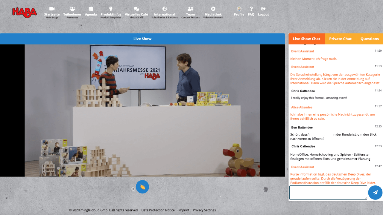screenshot of mingle.cloud