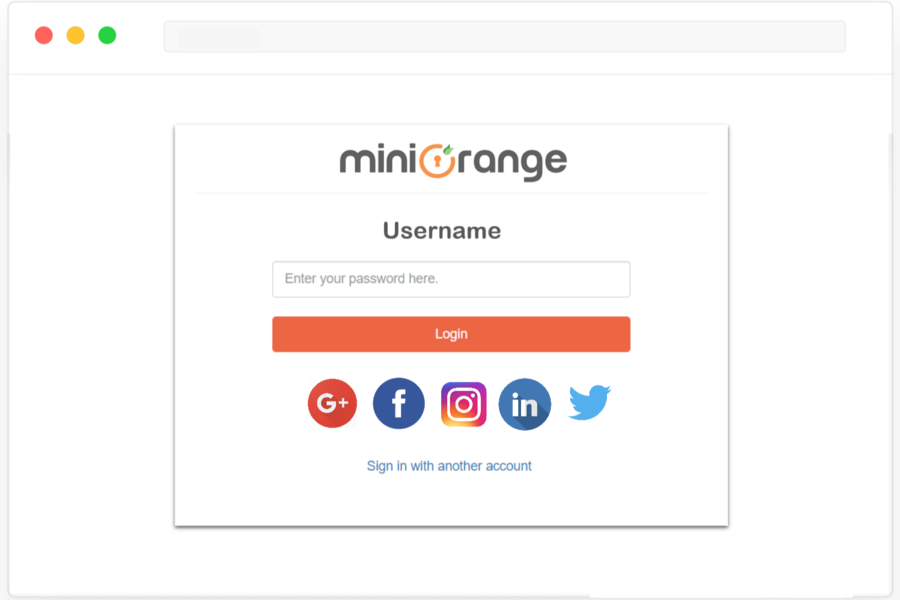 screenshot of miniOrange