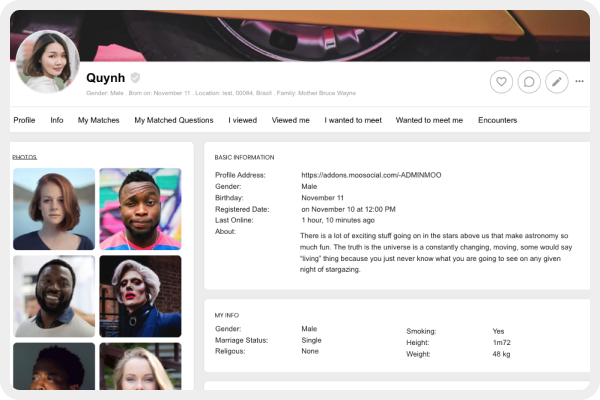 screenshot of mooDating