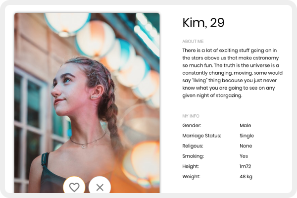 screenshot of mooDating
