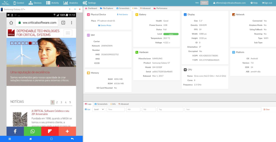 screenshot of motel.io