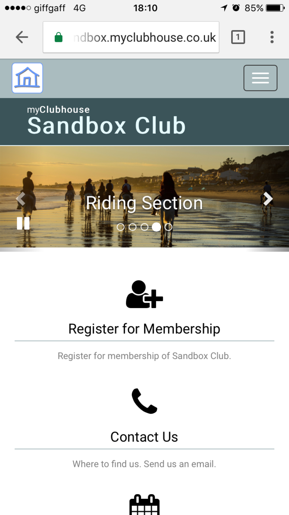 screenshot of myClubhouse