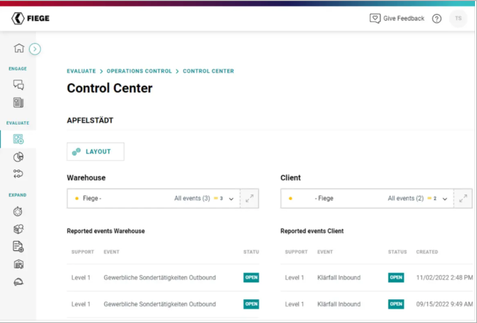 screenshot of myFIEGE