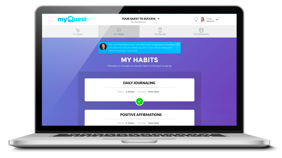 screenshot of myQuest