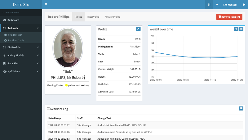 screenshot of myResidentCare