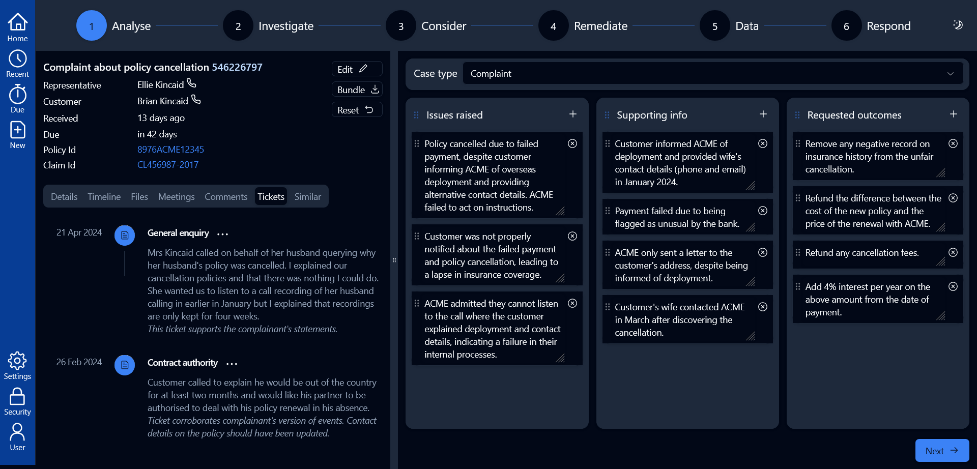 screenshot of mycomplaints.ai