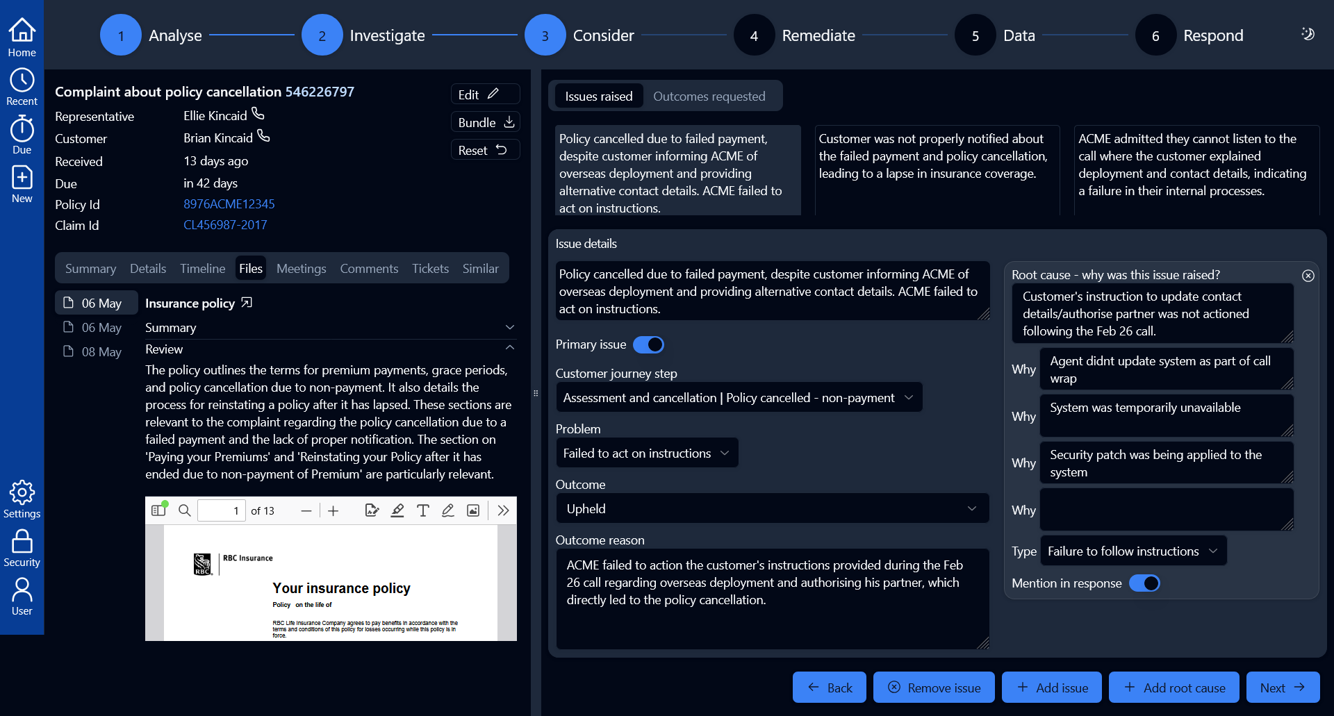 screenshot of mycomplaints.ai