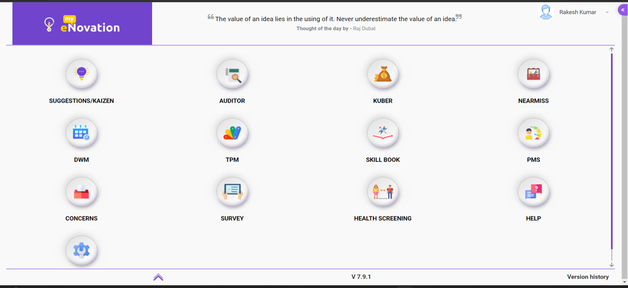 screenshot of myeNovation