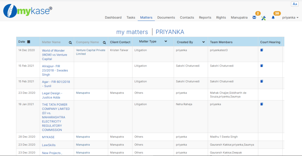 screenshot of mykase