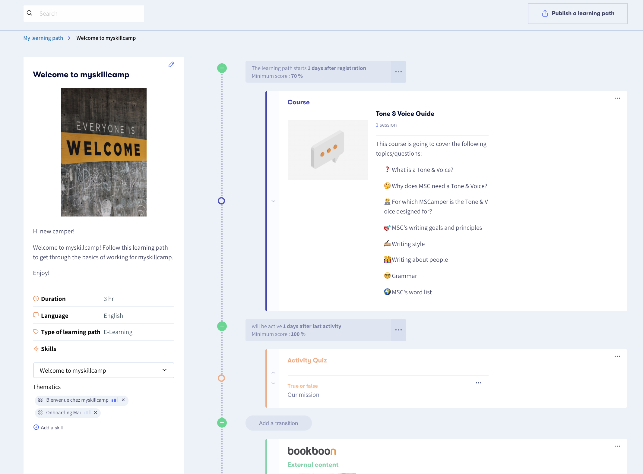 screenshot of myskillcamp