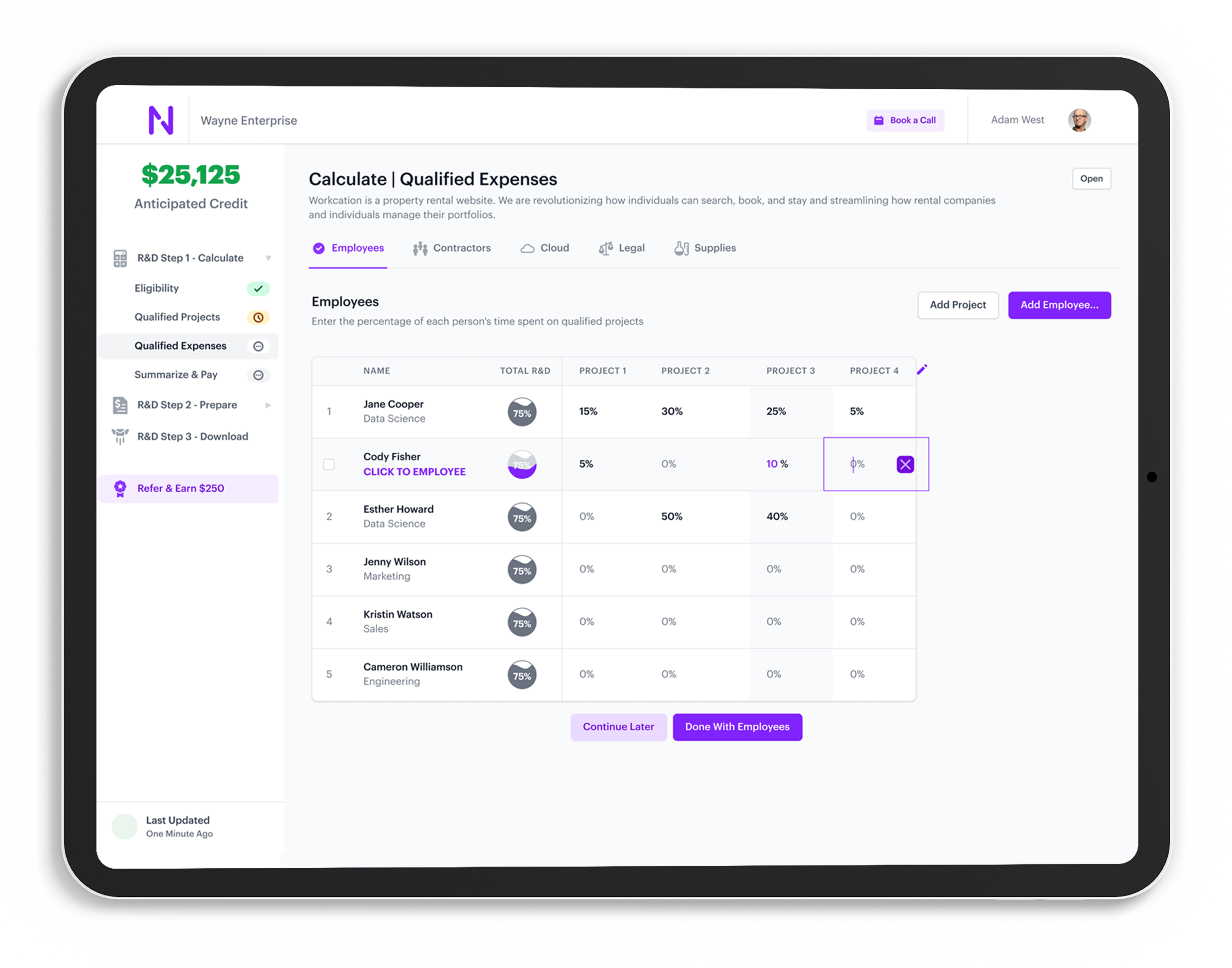 screenshot of neo.tax