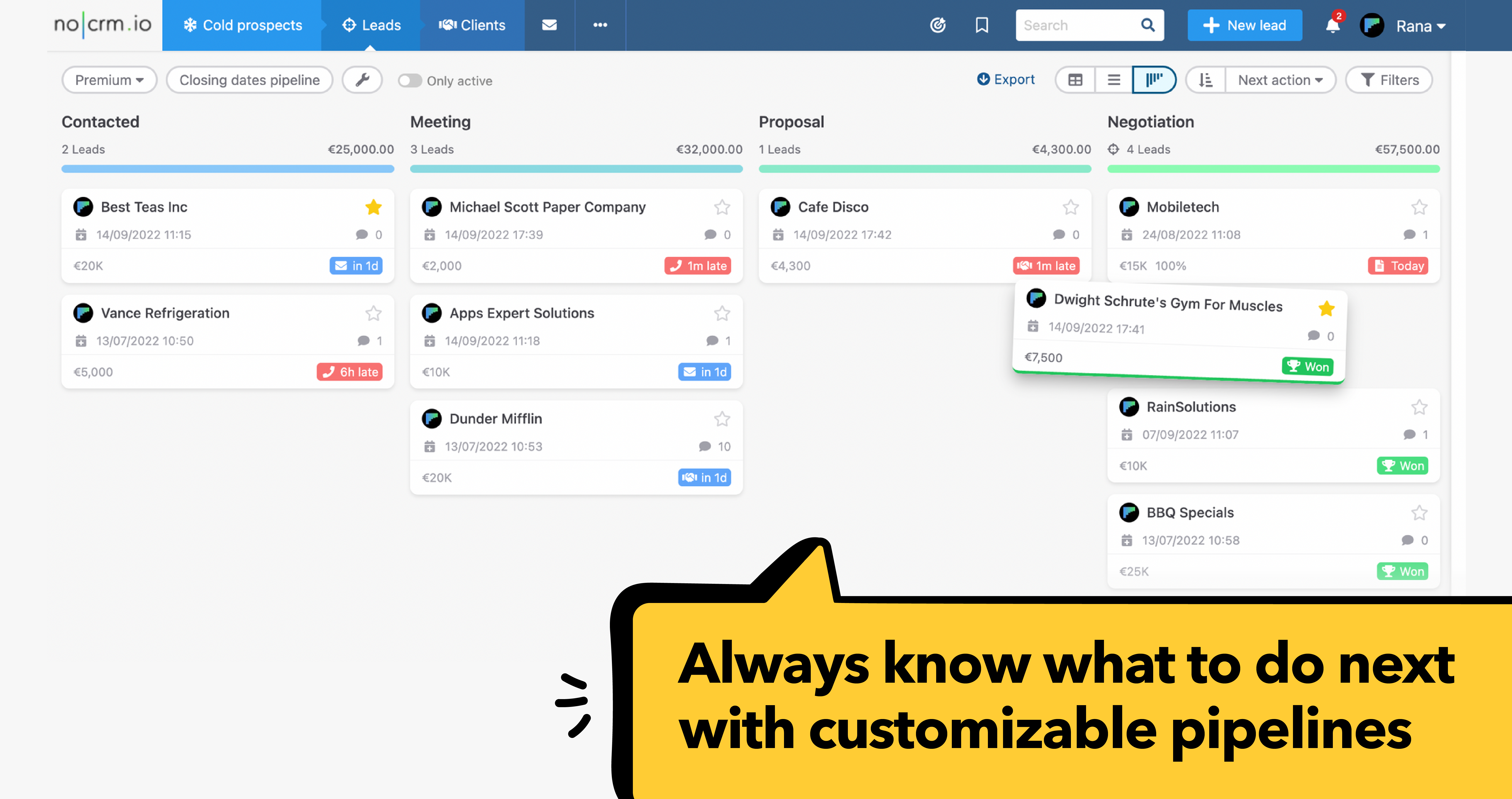 screenshot of noCRM.io