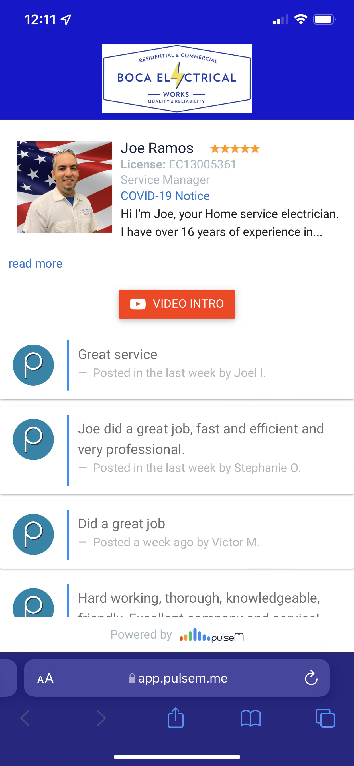 screenshot of pulseM