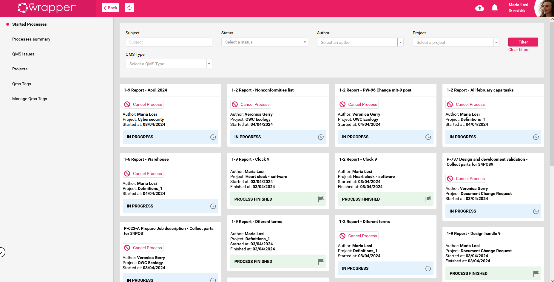 screenshot of qmsWrapper