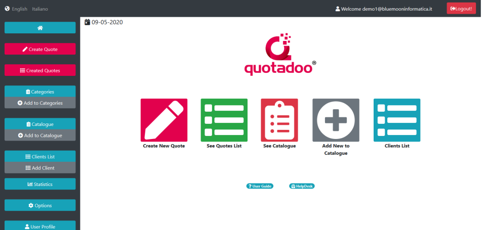 screenshot of quotadoo