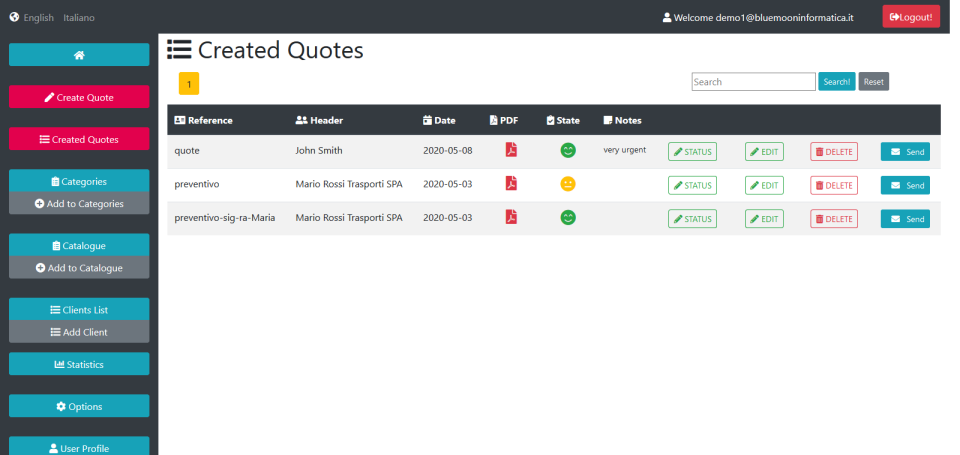 screenshot of quotadoo