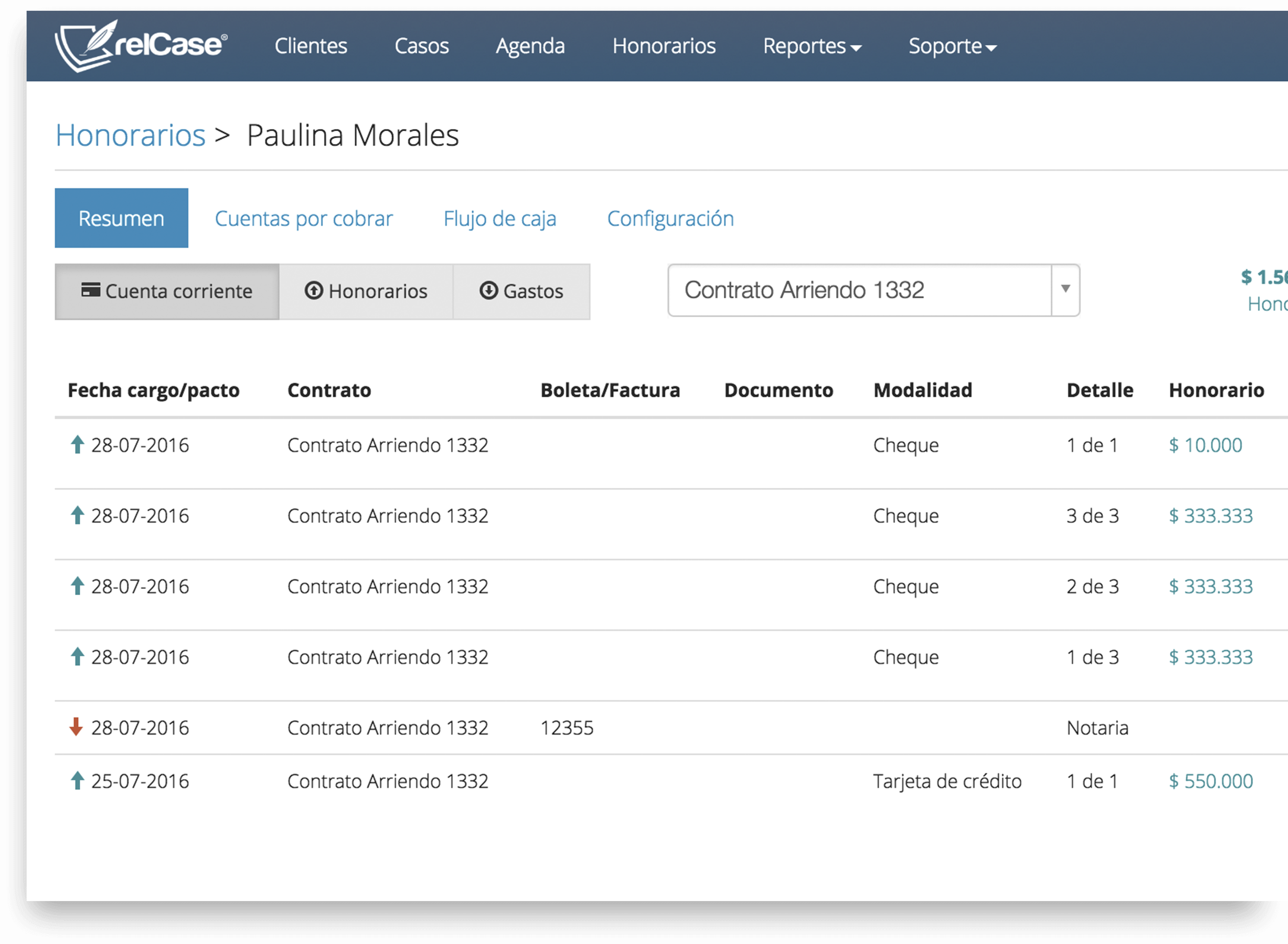 screenshot of relCase