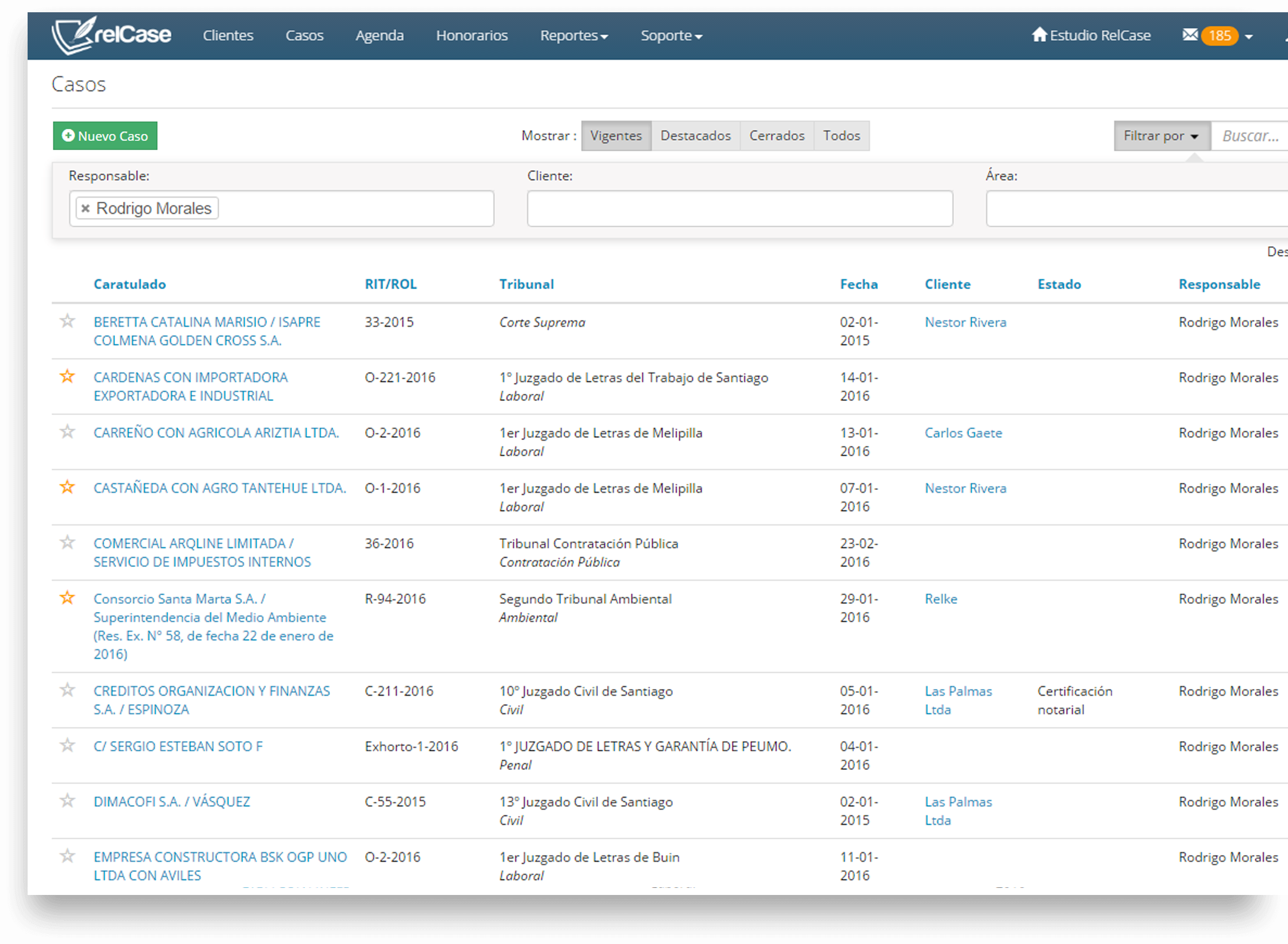 screenshot of relCase