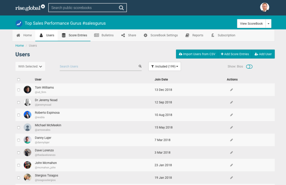 screenshot of rise.global