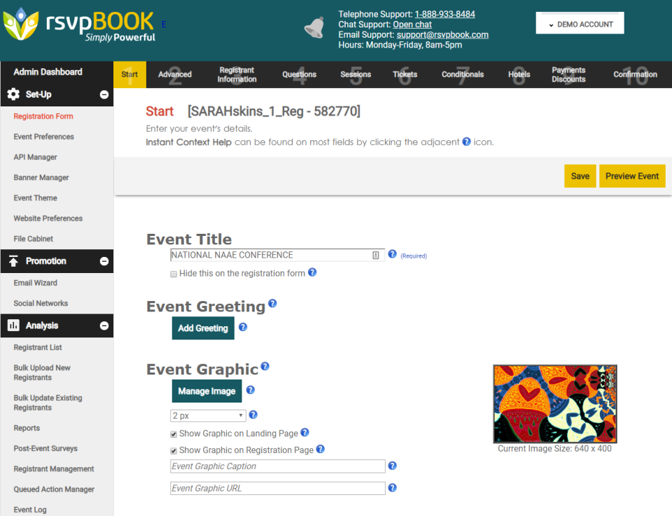 screenshot of rsvpBOOK
