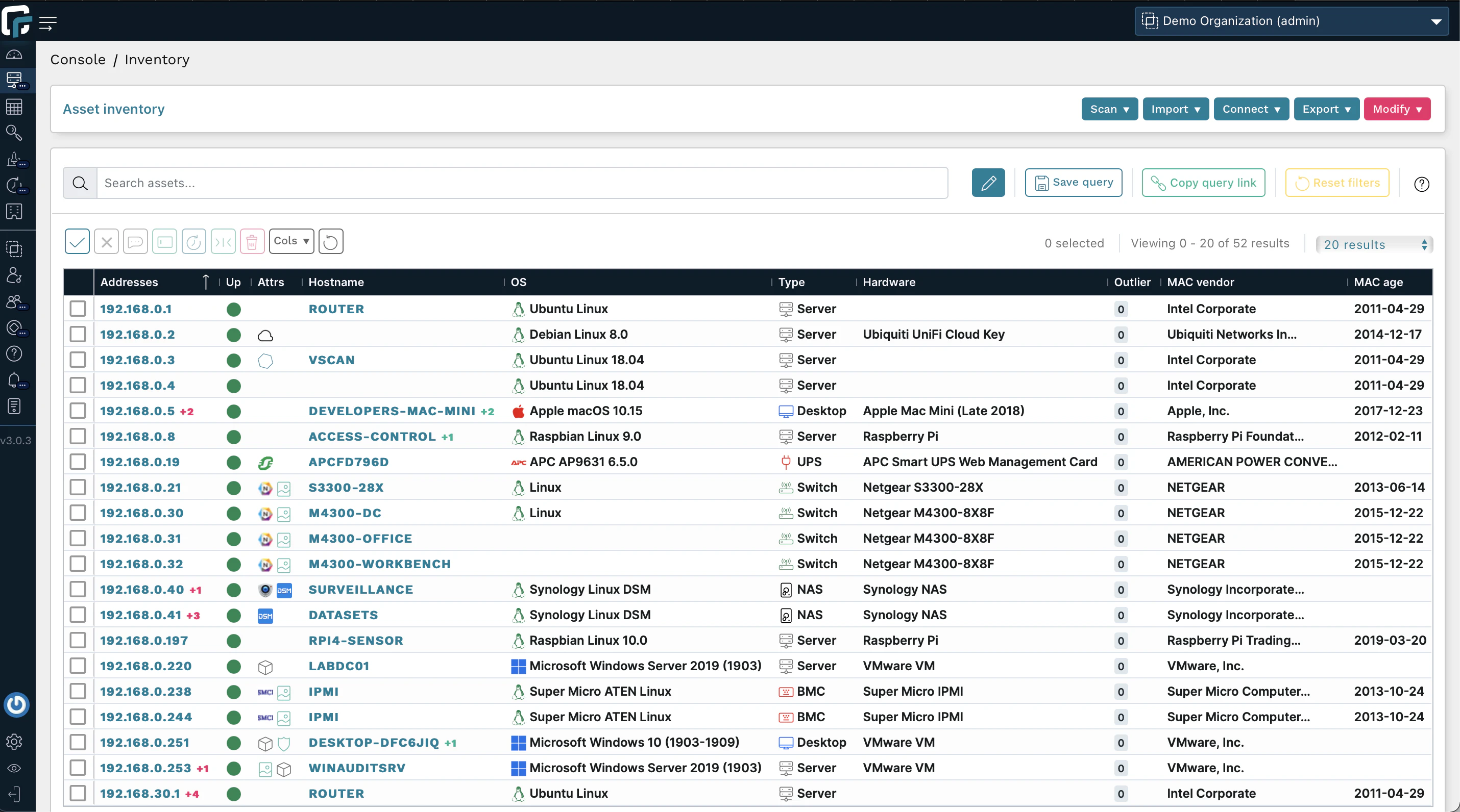screenshot of runZero