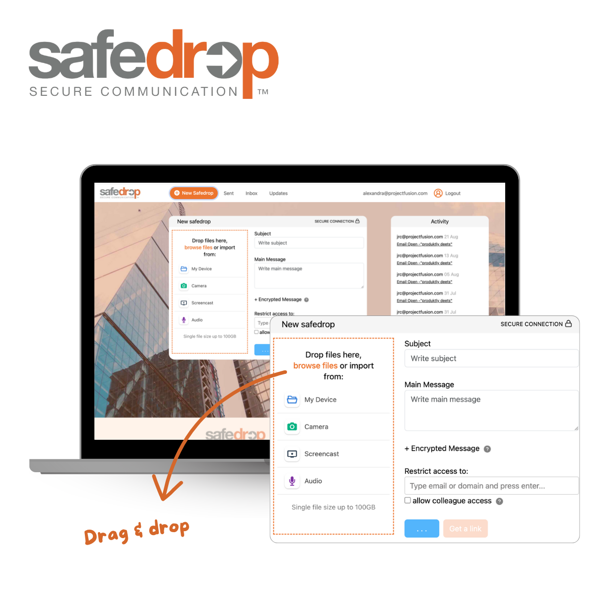 screenshot of safedrop